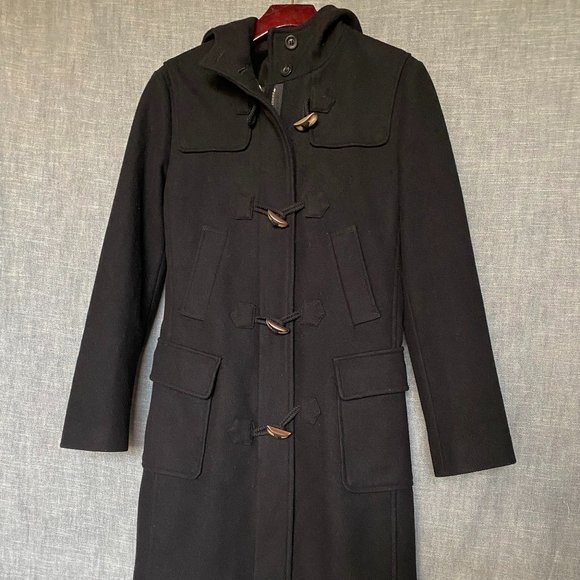 Made in Romania of Benetton Wool Blend Hooded Coat - Picture 6 of 9